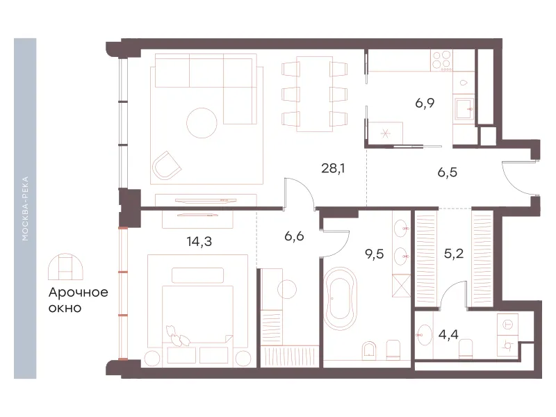 2-комн. 81.5 м²