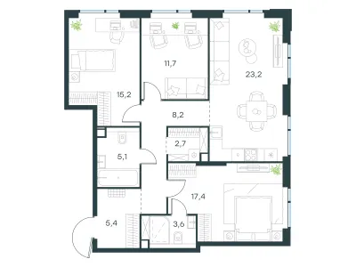 92,5 м² — планировка