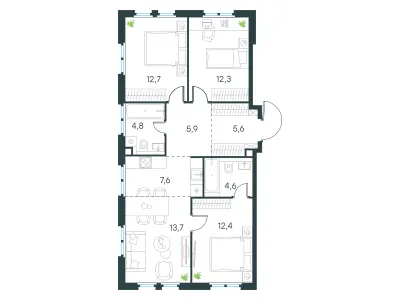 79,6 м² — планировка