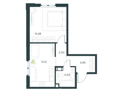 40,4 м² — планировка