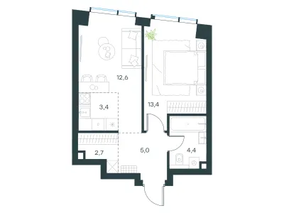 41,5 м² — планировка