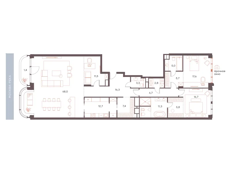 4-комн. 192.2 м²