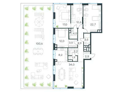 164,2 м² — планировка