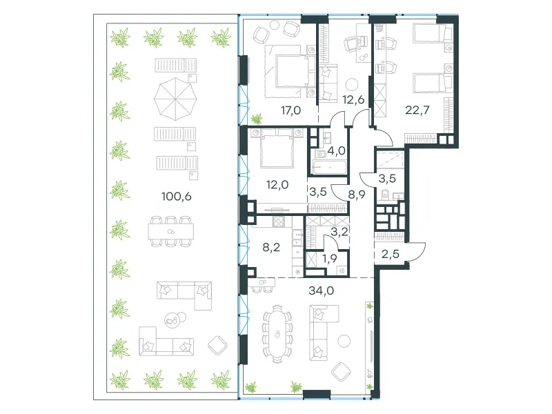 5-комн. 164.2 м²