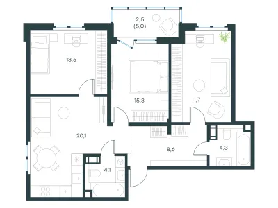 79,8 м² — планировка
