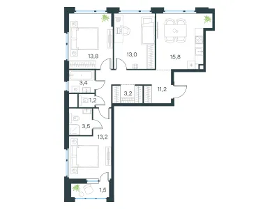 79,8 м² — планировка