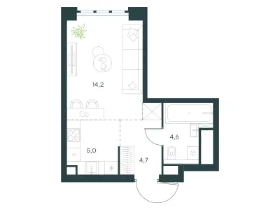 28,5 м² — планировка