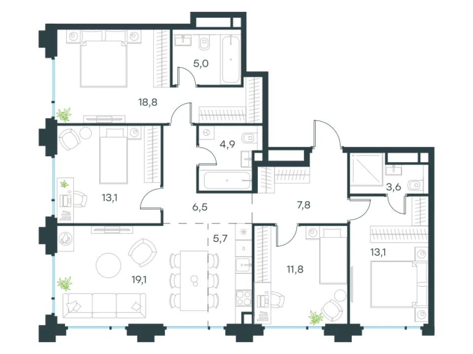 5-комн. 109,4 м²