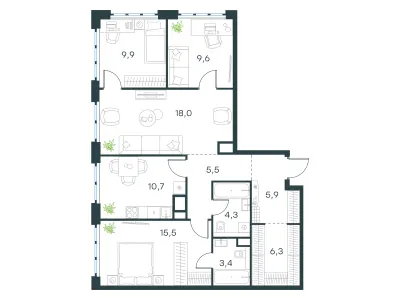 89,1 м² — планировка