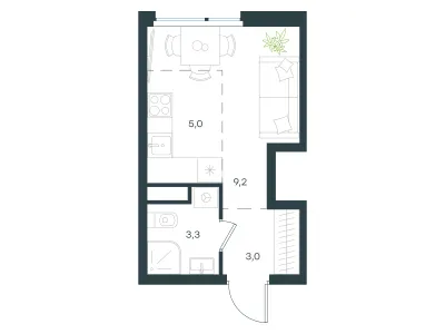 20,5 м² — планировка