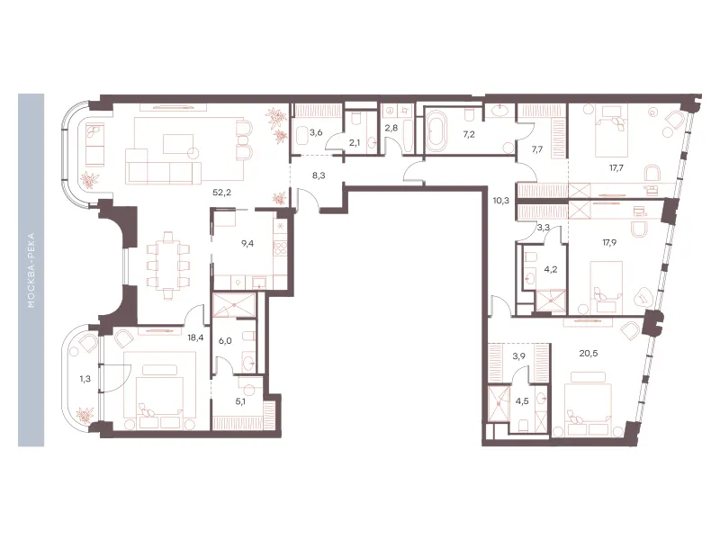 5-комн. 206.4 м²