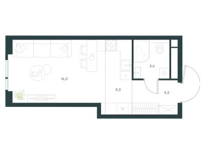 29,1 м² — планировка