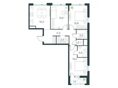 78 м² — планировка