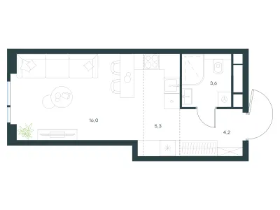 29,1 м² — планировка