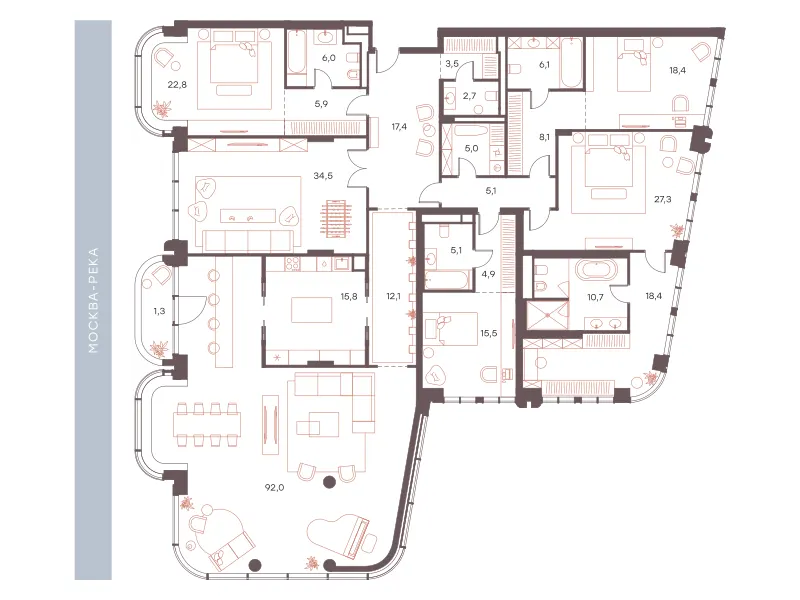 6-комн. 338.6 м²