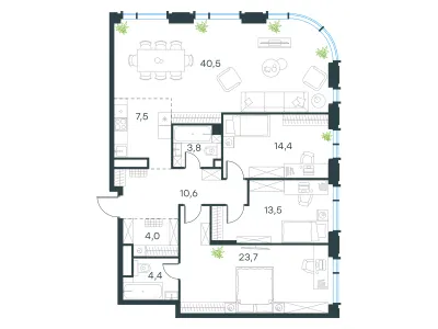 122,4 м² — планировка