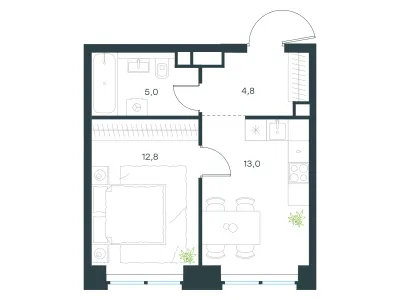 35,6 м² — планировка