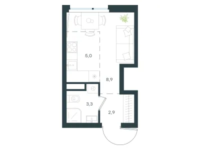 20,1 м² — планировка