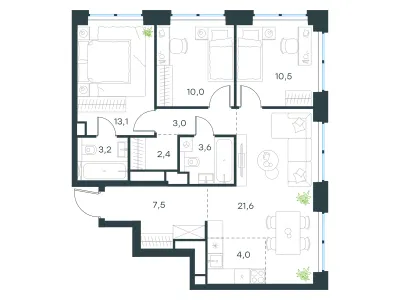 78,9 м² — планировка