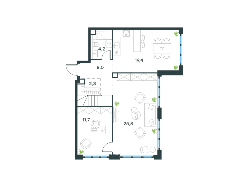 4-комн. 120.6 м²
