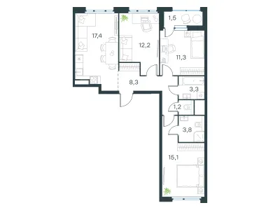 74,2 м² — планировка