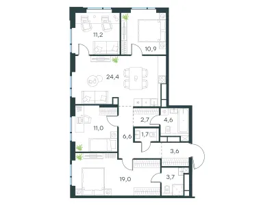 99,4 м² — планировка