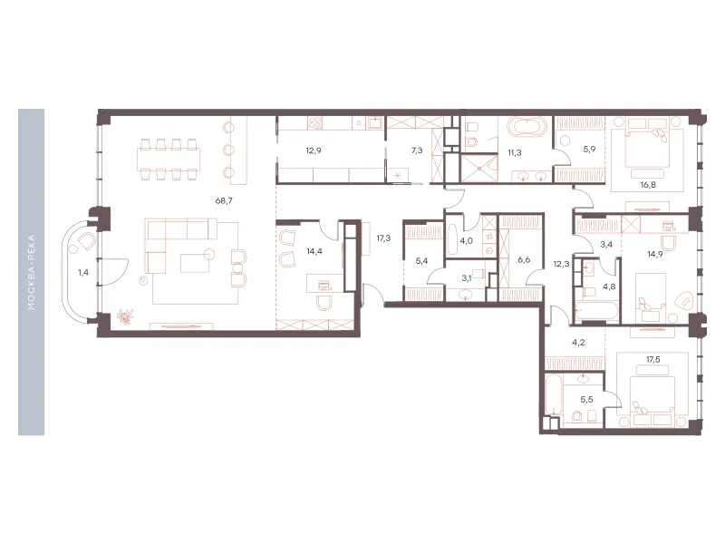 5-комн. 237.7 м²