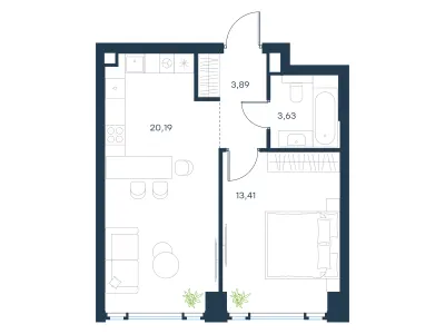41,1 м² — планировка