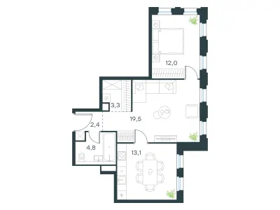 55,1 м² — планировка