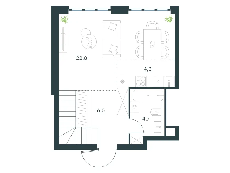 3-комн. 73.2 м²