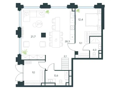 185,5 м² — планировка