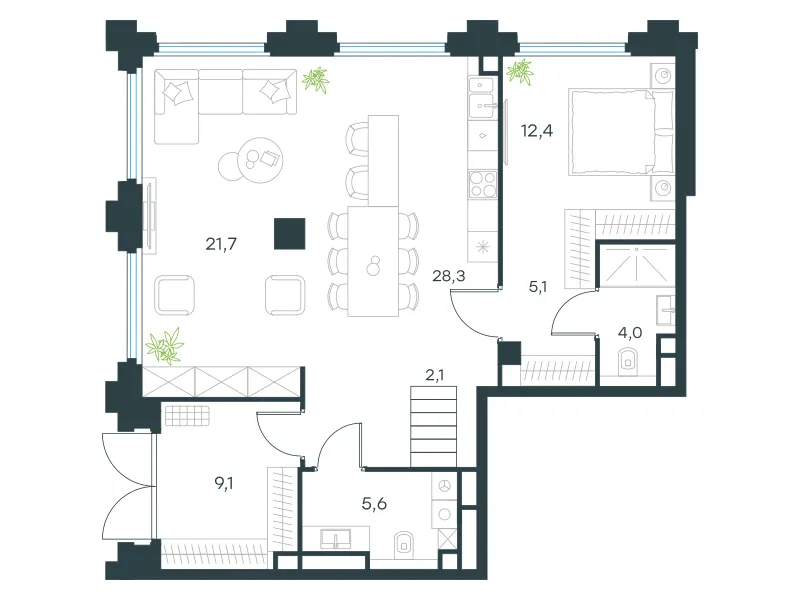 5-комн. 185.5 м²