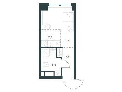 17,2 м² — планировка