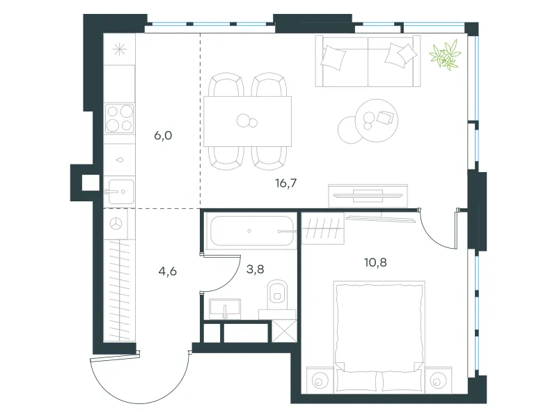 2-комн. 41.8 м²