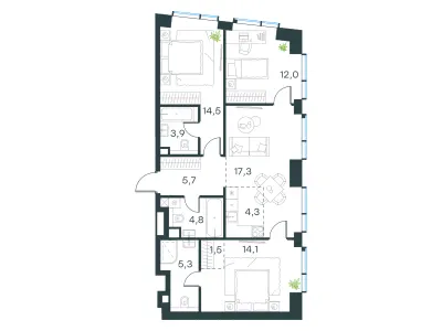 83,4 м² — планировка