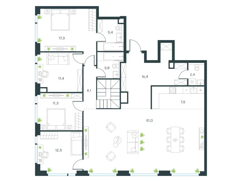 8-комн. 248.4 м²
