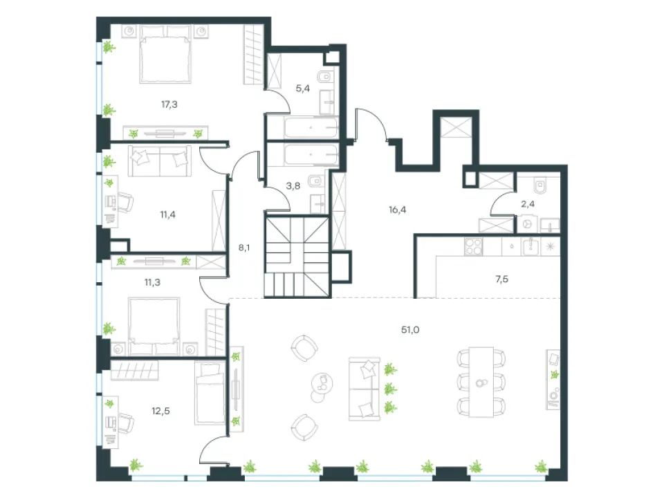 8-комн. 248,4 м²