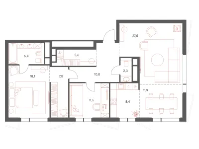 110 м² — планировка