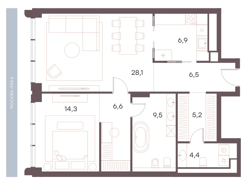 2-комн. 81.5 м²