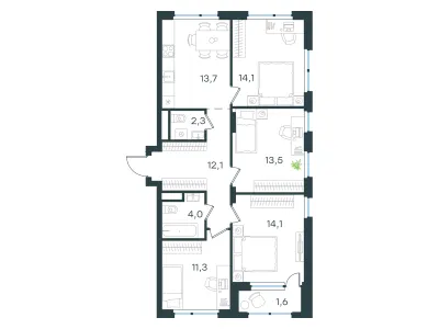 86,7 м² — планировка