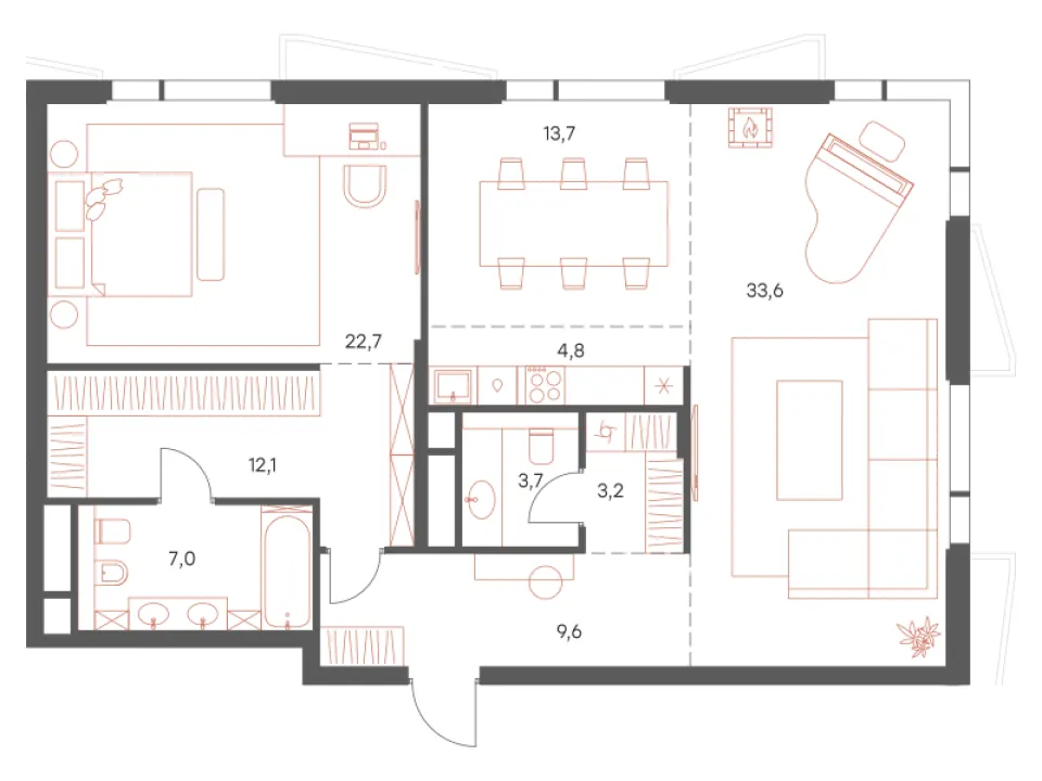 3-комн. 110,4 м²