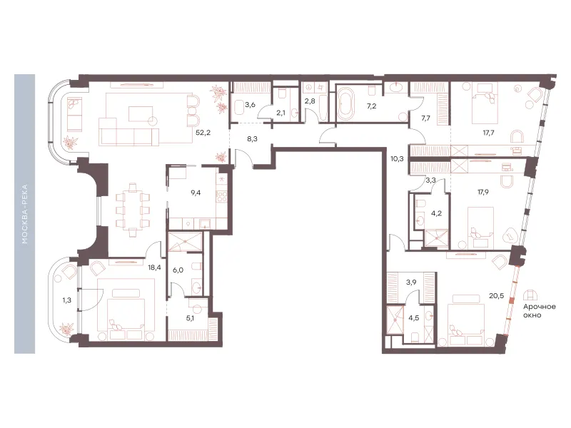 5-комн. 206.4 м²