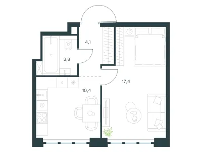35,7 м² — планировка