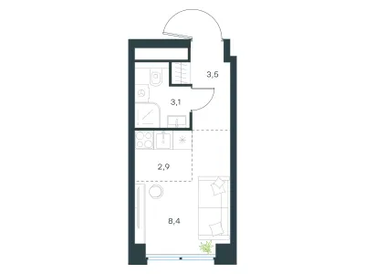 17,9 м² — планировка