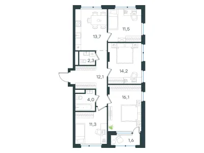 86,8 м² — планировка