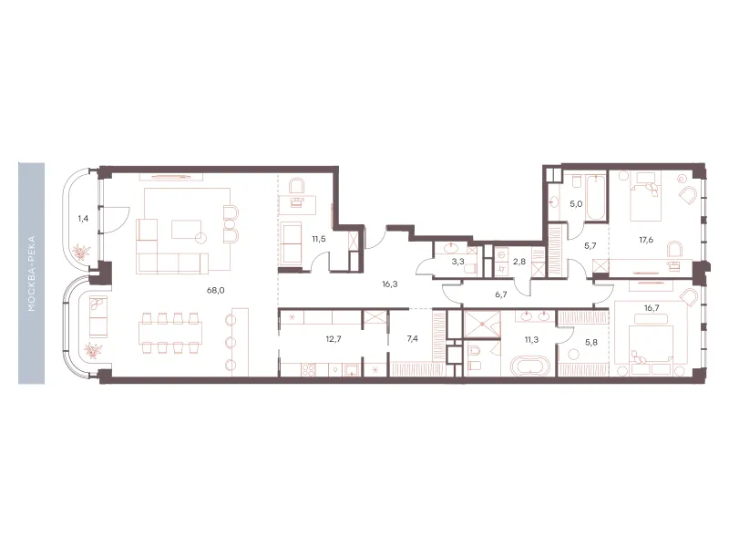 4-комн. 192.2 м²
