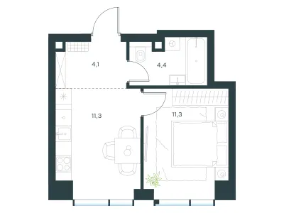 31,1 м² — планировка