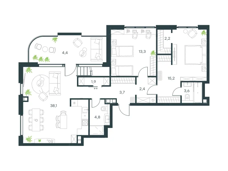 4-комн. 139.7 м²