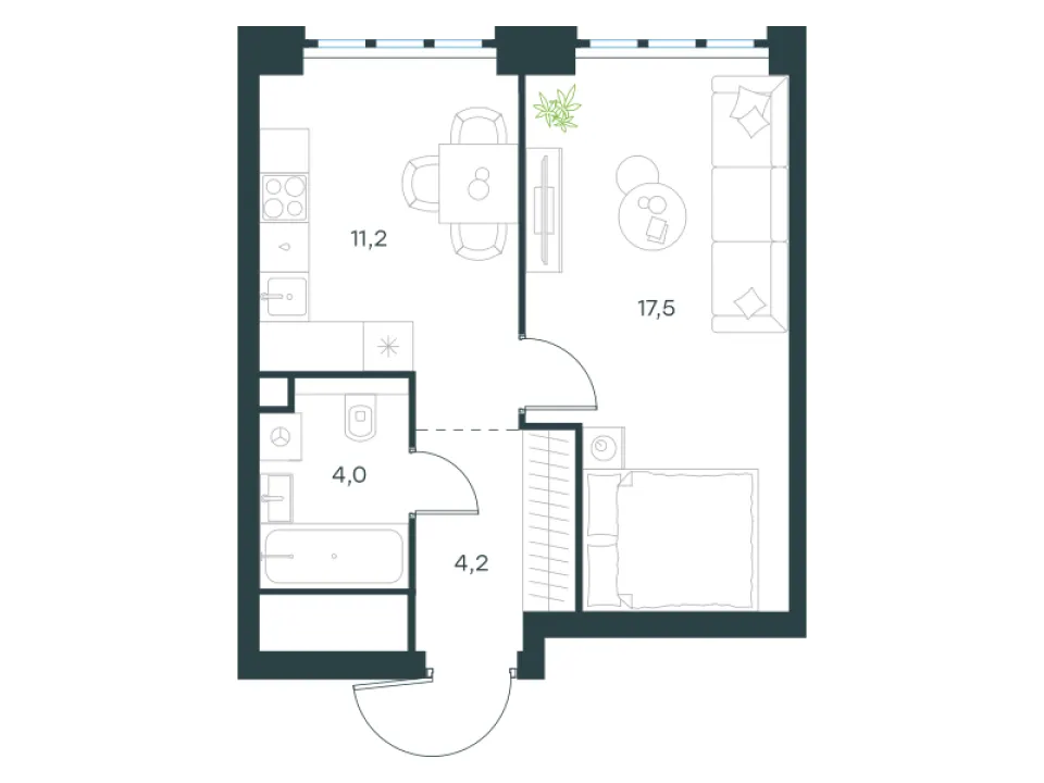 1-комн. 36,9 м²