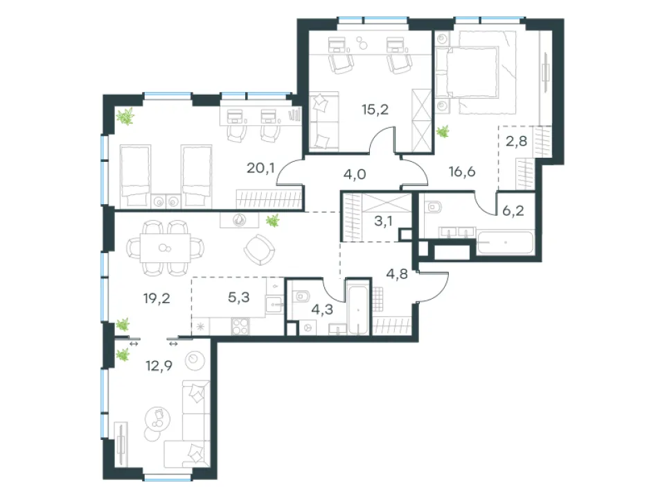 5-комн. 114,5 м²